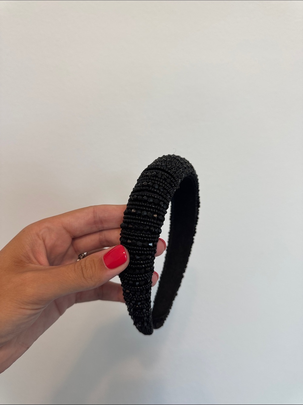 Amazon Black Beaded Padded Headband